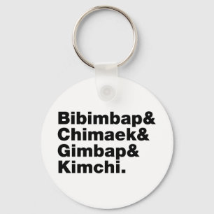 Bibimbap & Chimaek & Gimbap & Kimchi. Korean Foods Key Ring