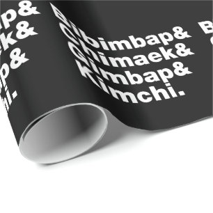 Bibimbap & Chimaek & Gimbap & Kimchi. Korean Foods Wrapping Paper