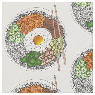 Bibimbap Korean Food Cooking Cuisine Rice Egg Dish Fabric