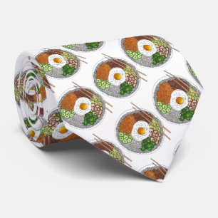 Bibimbap Korean Food Cooking Cuisine Rice Egg Dish Tie