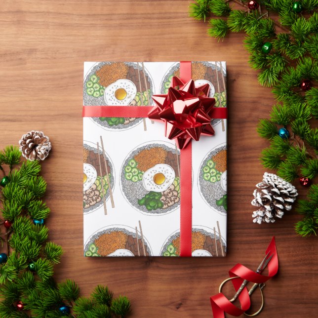 Bibimbap Korean Food Cooking Cuisine Rice Egg Dish Wrapping Paper (Holiday Gift)