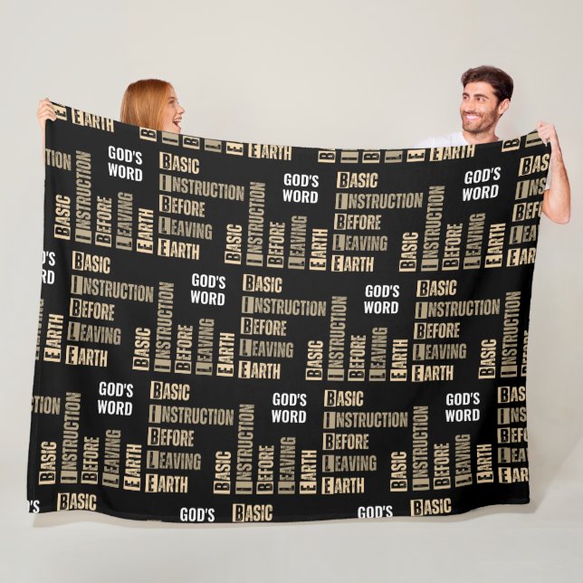 BIBLE Basic Instruction Before Leaving Earth  Fleece Blanket (In Situ)