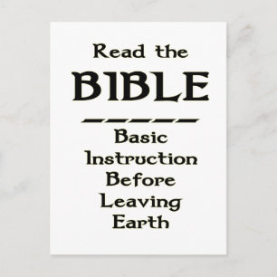 Bible - Basic Instruction Before Leaving Earth Postcard