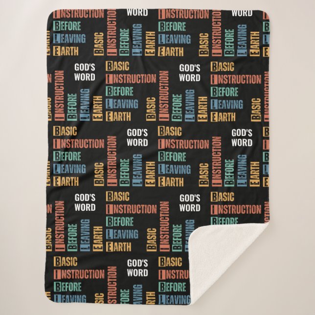 BIBLE Basic Instruction Before Leaving Earth Sherpa Blanket (Front)