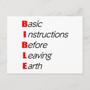 Bible, Basic instructions for leaving earth gift Postcard