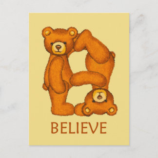 Bible Bears ~ Believe Scripture Postcard