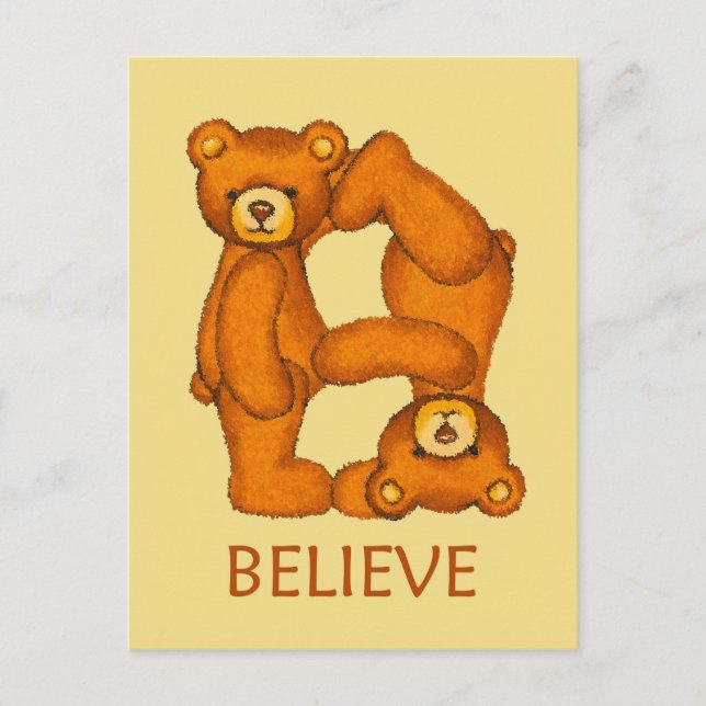 Bible Bears ~ Believe Scripture Postcard (Front)