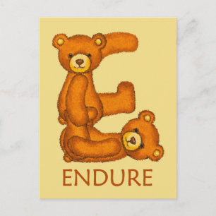 Bible Bears ~ Endure Scripture Postcard