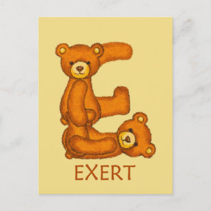 Bible Bears ~ EXert ~ Flashcard Postcard