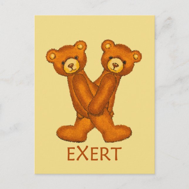 Bible Bears ~ EXert ~ Flashcard Postcard (Front)