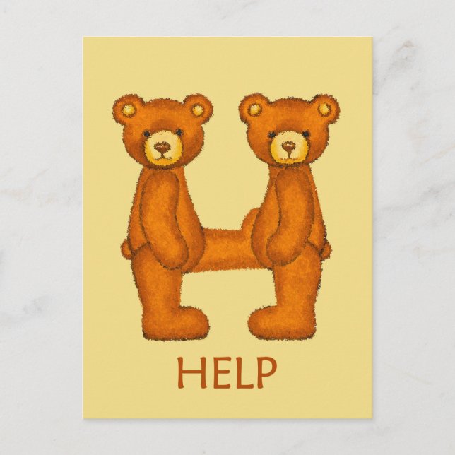 Bible Bears~Help 2 Scripture ~Flashcard Postcard (Front)