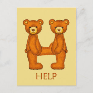 Bible Bears~Help Scripture ~Flashcard Postcard