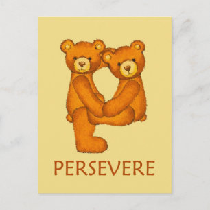 Bible Bears ~ Persevere Scripture ~ Flashcard Postcard