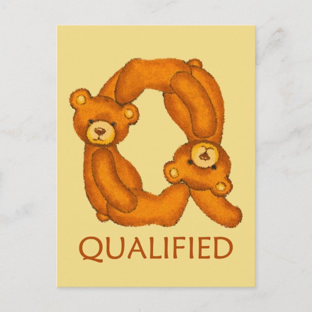 Bible Bears ~ Qualified Scripture ~ Flashcard Postcard (Front)