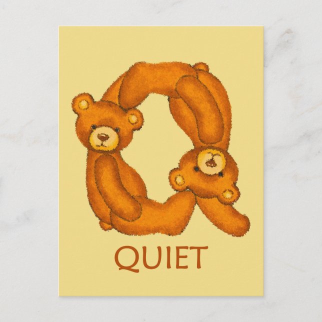 Bible Bears ~ Quiet Scripture ~ Flashcard Postcard (Front)