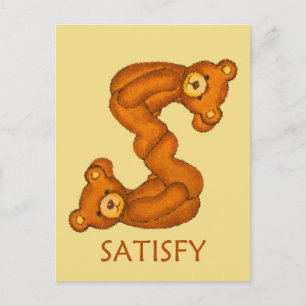 Bible Bears ~ Satisfy Scripture ~ Flashcard Postcard