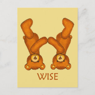 Bible Bears ~ Wise Scripture ~ Flashcard Postcard