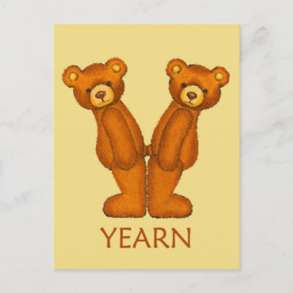 Bible Bears ~ Yearn Scripture ~ Flashcard Postcard