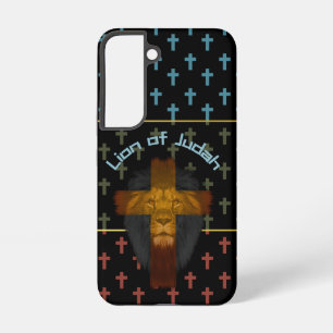 Bible Black Red Olive Blue Cross Lion of Judah Samsung Galaxy Case