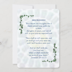 BIBLE BLESSINGS Jeremiah 29 Promise Card