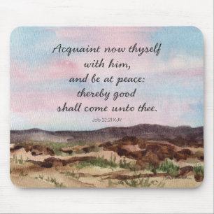 Bible Book of Job Scripture Desert Sunset Mouse Pad