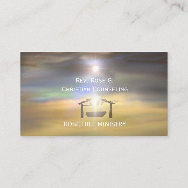 Bible Christian Bethlehem Star Business Cards (Back)
