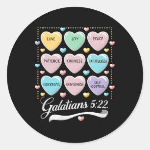 Bible Christian Valentine Galatians 5 22 Conversat Classic Round Sticker