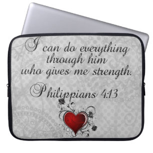 Bible Christian Verse Philippians 4:13 Laptop Sleeve