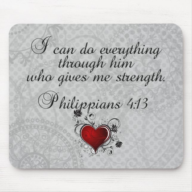 Bible Christian Verse Philippians 4:13 Mouse Pad (Front)