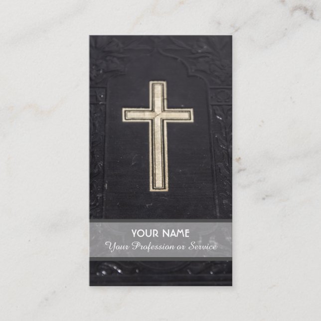 Bible cross as religious business card (Front)