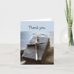 Bible Cross Christian Thank you Card