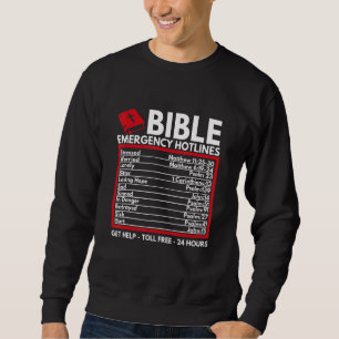 Bible Emergency Numbers Christian Bible & Jesus Sweatshirt
