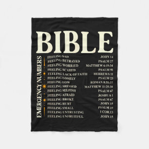 Bible Emergency Numbers - Funny Christian Bible &a Fleece Blanket