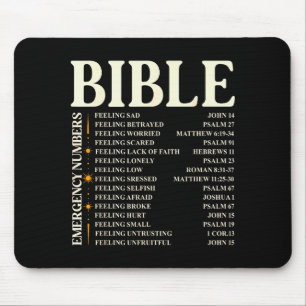Bible Emergency Numbers - Funny Christian Bible &a Mouse Pad