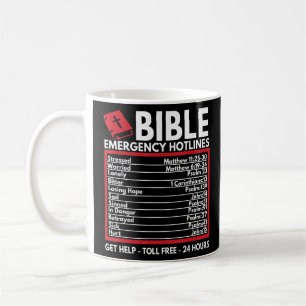 Bible Emergency Numbers  Funny Christian Bible & J Coffee Mug