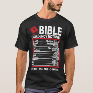 Bible Emergency Numbers  Funny Christian Bible & J T-Shirt