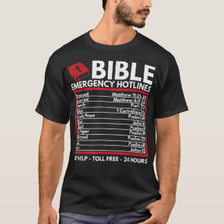 Bible Emergency Numbers  Funny Christian Bible & J T-Shirt