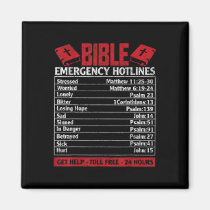 Bible Emergency Numbers Funny God Christian Jesus Magnet
