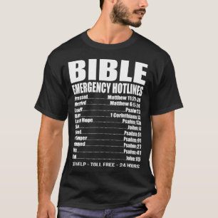 Bible Emergency Numbers Funny Hotline Christian Gi T-Shirt