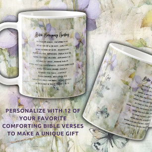 Bible Emergency Verses Personalised Floral Coffee Mug