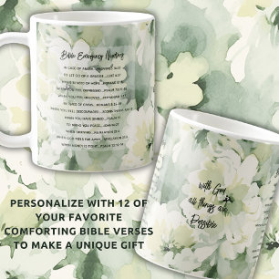 Bible Emergency Verses Watercolor Floral Coffee Mug