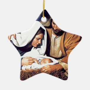 bible faith Jesus Christ inspirational pray prayer Ceramic Ornament