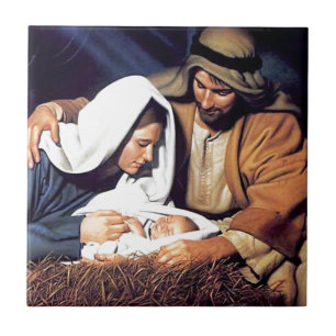 bible faith Jesus Christ inspirational pray prayer Ceramic Tile