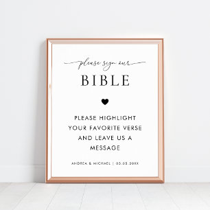 Bible Guestbook Bride Groom Prayers Wedding Sign