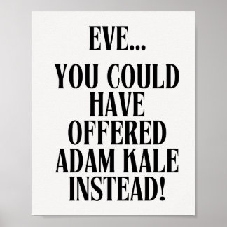 Bible Humour Adam and Eve Poster