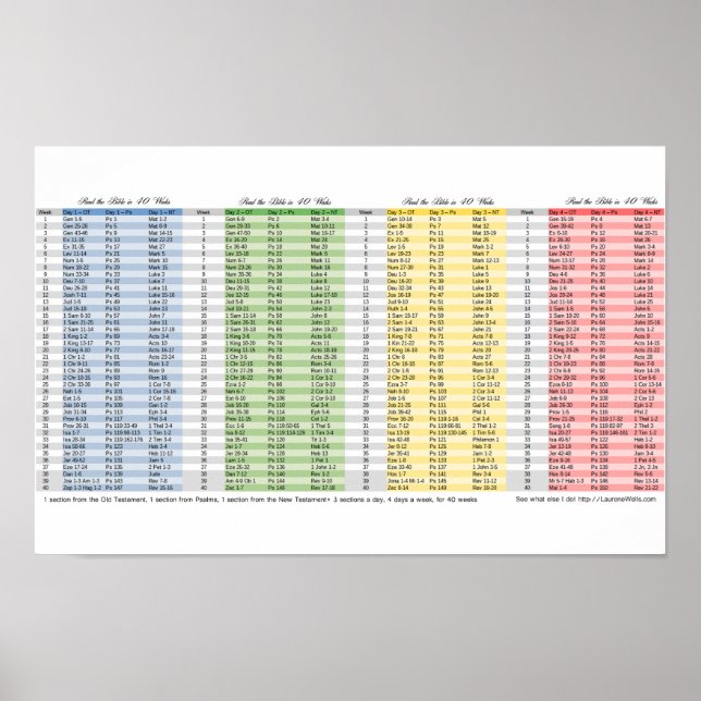 Bible in 40 Weeks Bookmark Poster (Front)