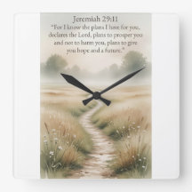 Bible Jeremiah 29:11 Christian Wall Clock