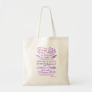 Bible Joshua 1:9 Tote Bag