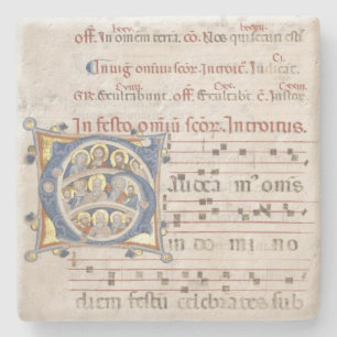 bible manuscript art stone coaster