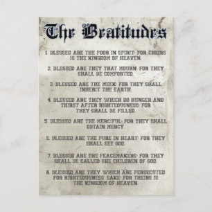 Bible Matthew 5 Beatitudes Sermon on the Mount Postcard